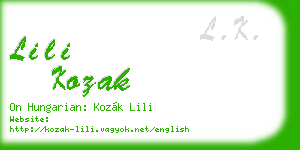lili kozak business card