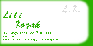 lili kozak business card
